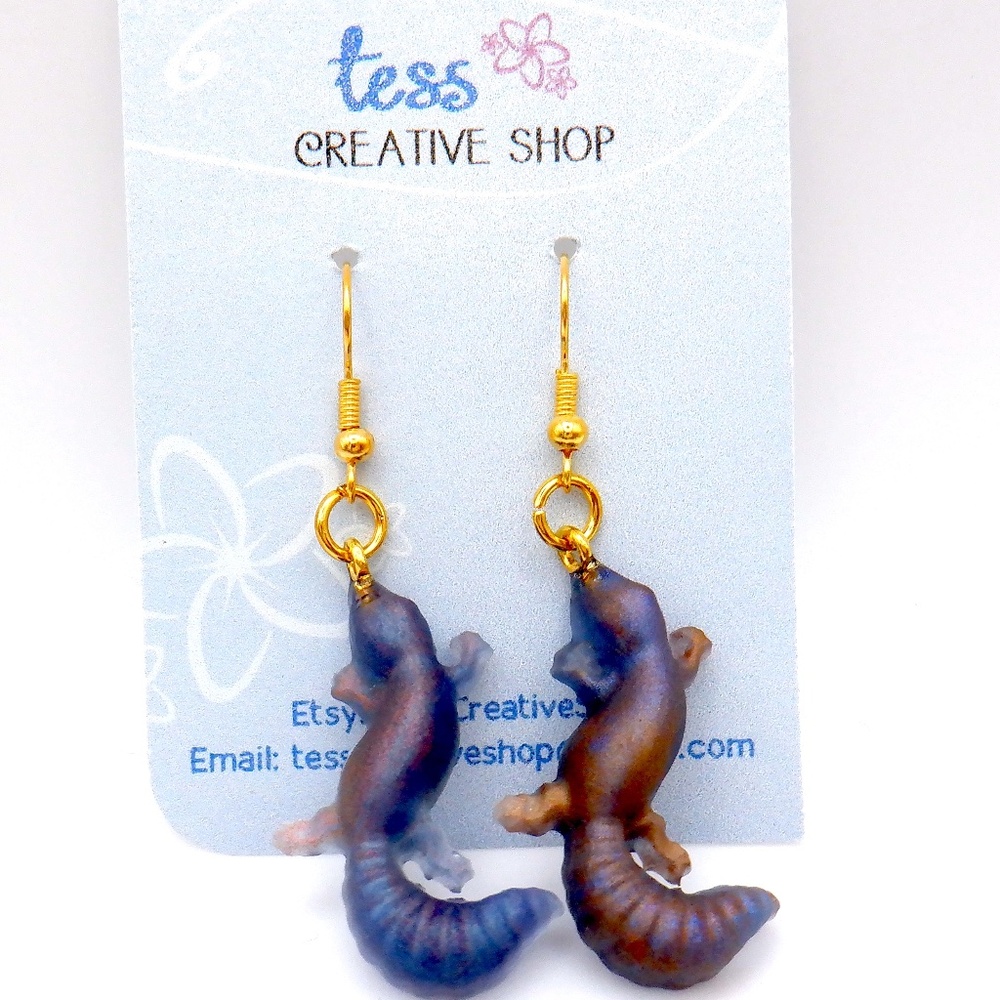 Small Resin Lizard Earrings NEW